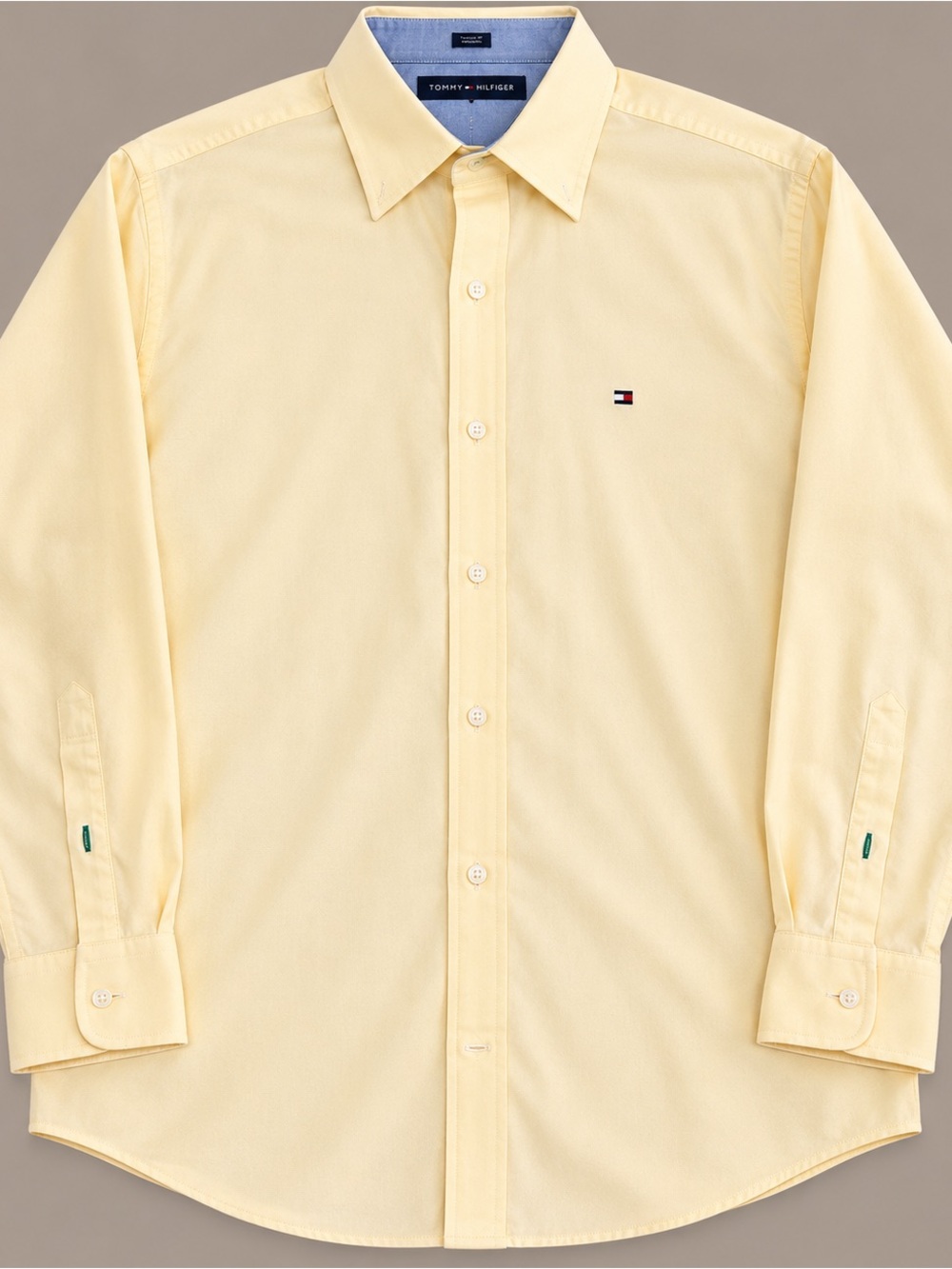 Tommy HilfigerHeritage Oxford Pale Yellow Long-Sleeve Dress Shirt